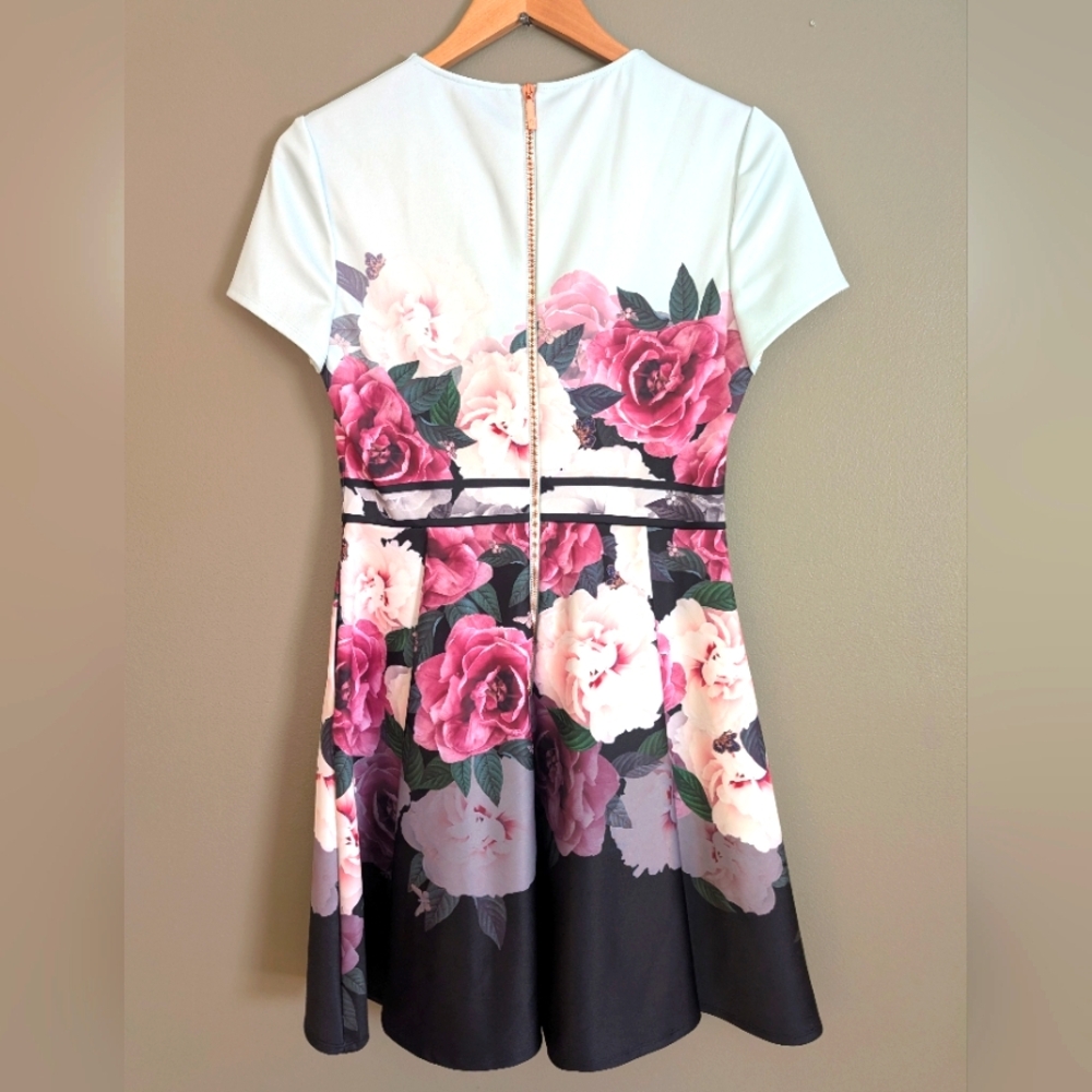 Ted Baker London Wilmana Rose Floral Dress Size 8 - Picture 2 of 8